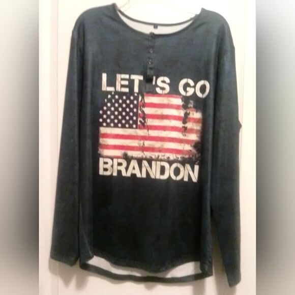 New Let’s Go Brandon Long Sleeve Shirt L - Patriotic Graphic Tee - Picture 3 of 3